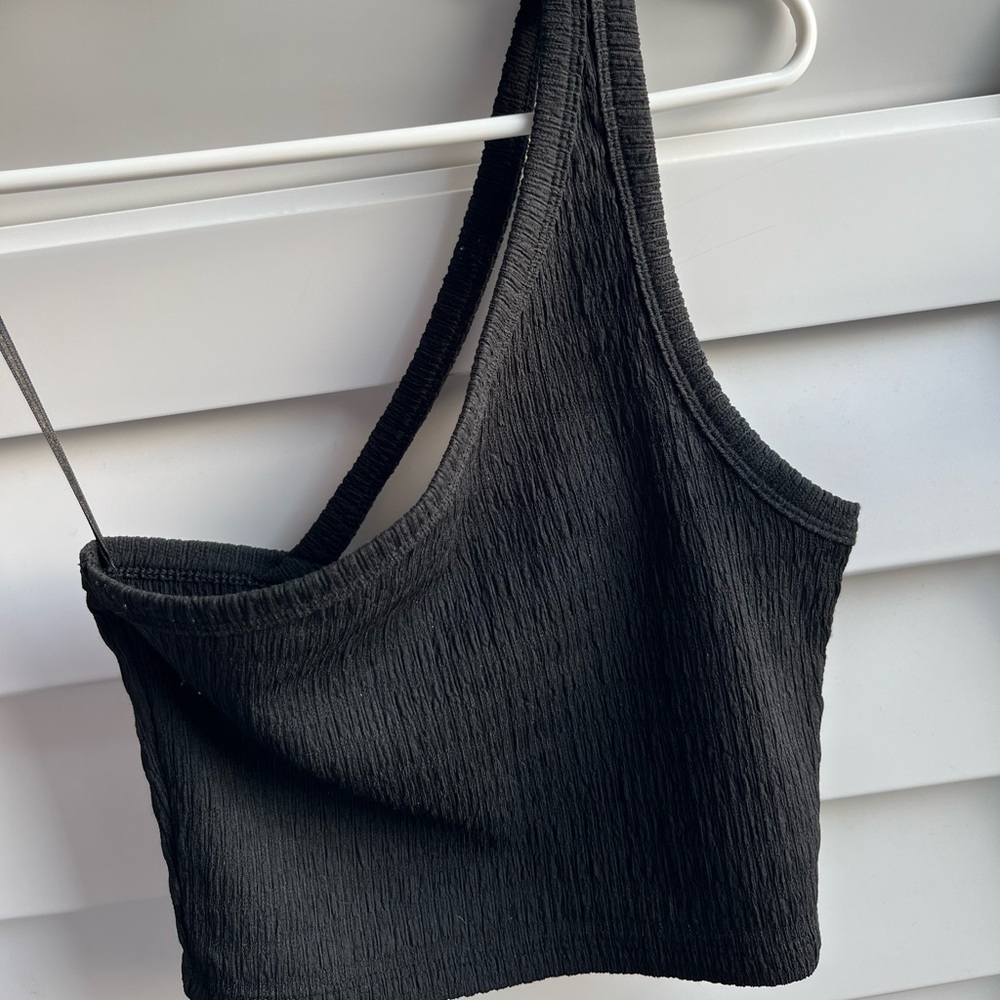 American Eagle Black One Shoulder Top